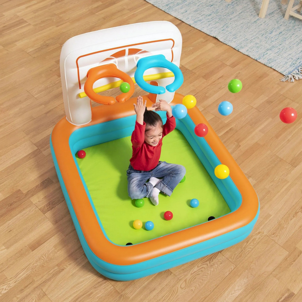 Надувной игровой центр Bestway KICK 'N SWISH 3 в 1, 120×107×84 см, с мячами, от 2 лет