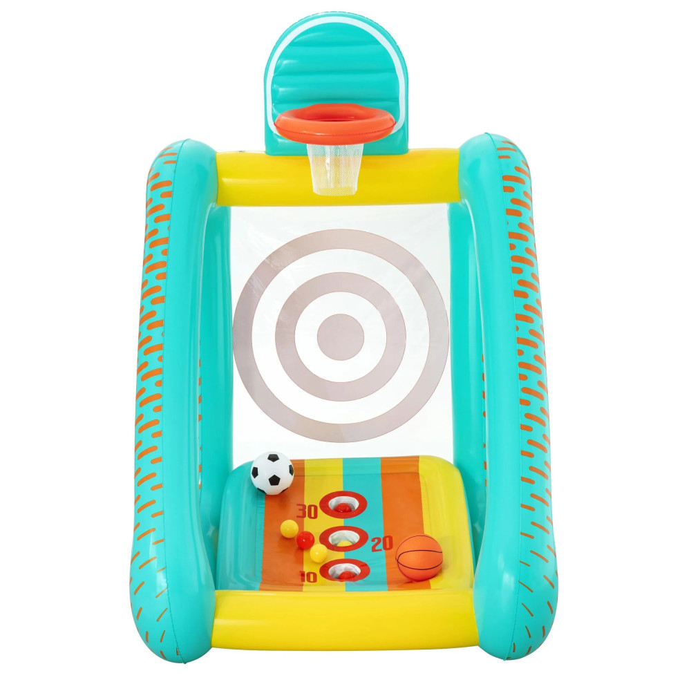 Надувной игровой центр Bestway Volltreffer 127×109×178 см с мячами и насосом, от 5 лет