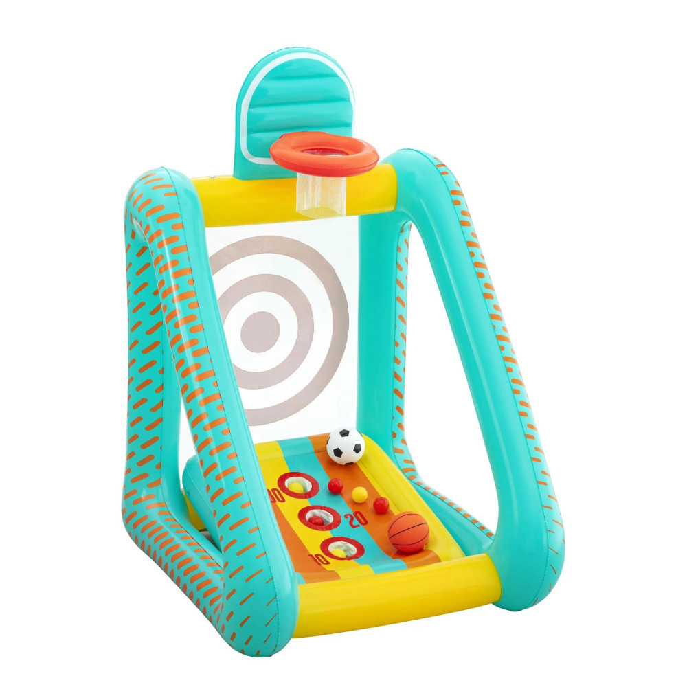 Надувной игровой центр Bestway Volltreffer 127×109×178 см с мячами и насосом, от 5 лет