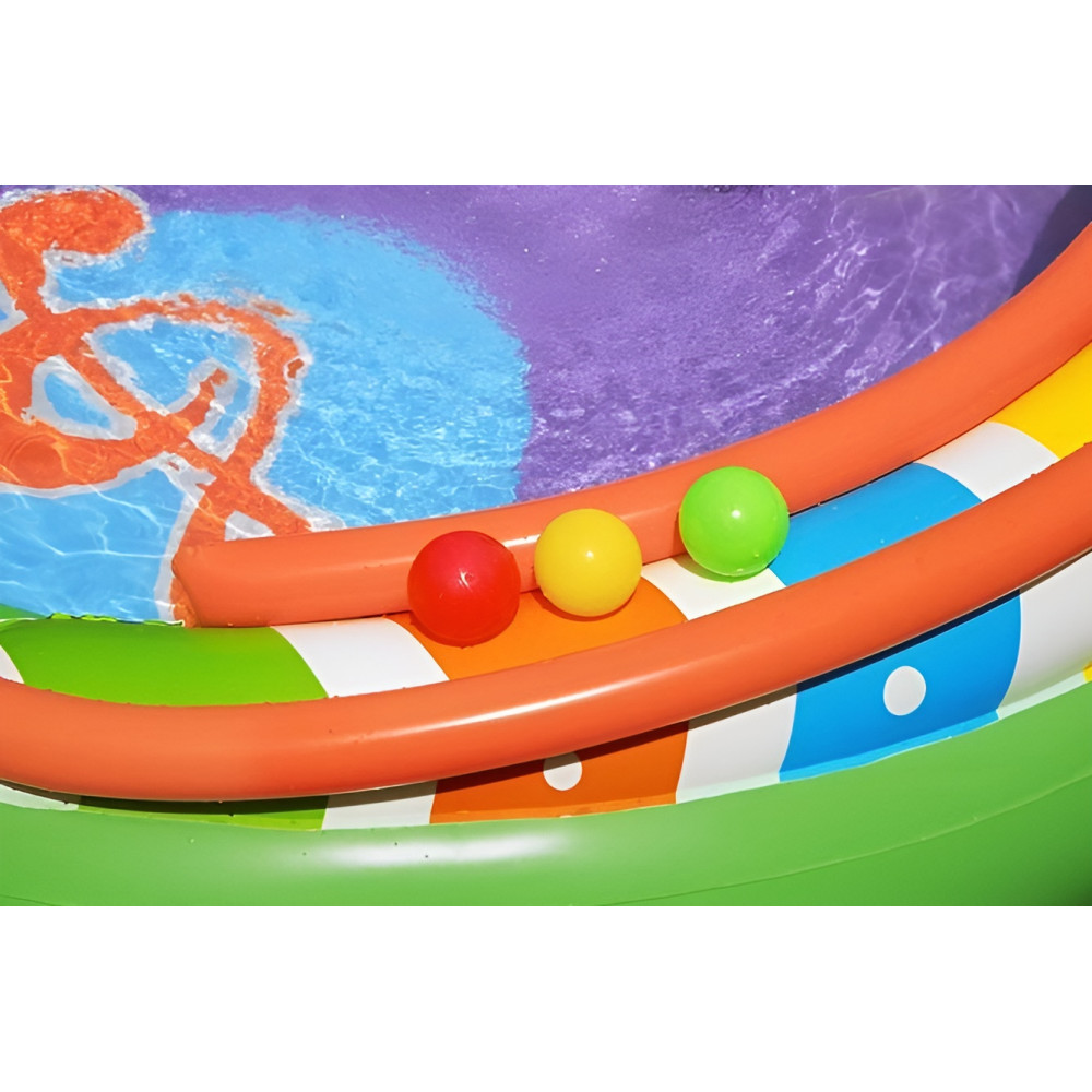 Надувной игровой центр Bestway Sing 'n Splash 295×190×137 см, 349 л, с горкой и музыкальными игрушками, от 2 лет