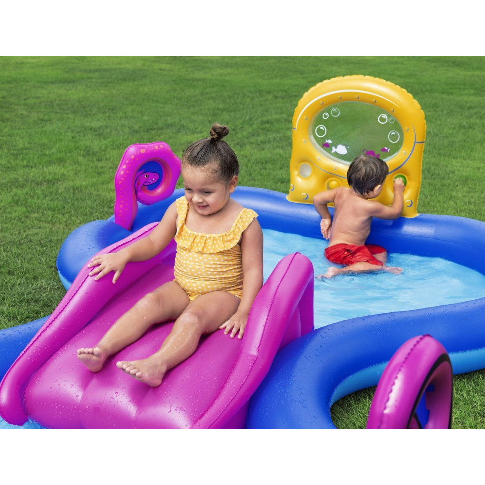Надувной игровой центр Bestway Sea Odyssey 330×188×117 см, 276 л, с горкой и фонтаном, от 2 лет