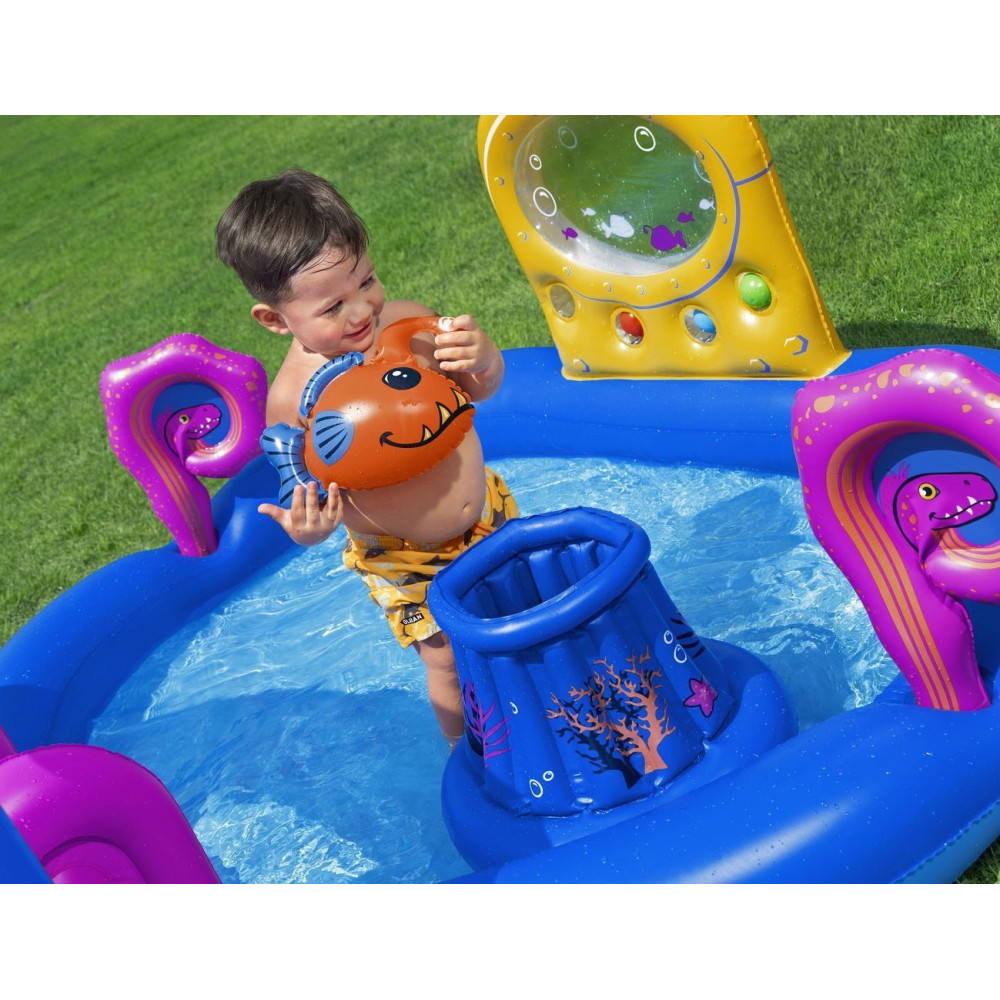 Надувной игровой центр Bestway Sea Odyssey 330×188×117 см, 276 л, с горкой и фонтаном, от 2 лет