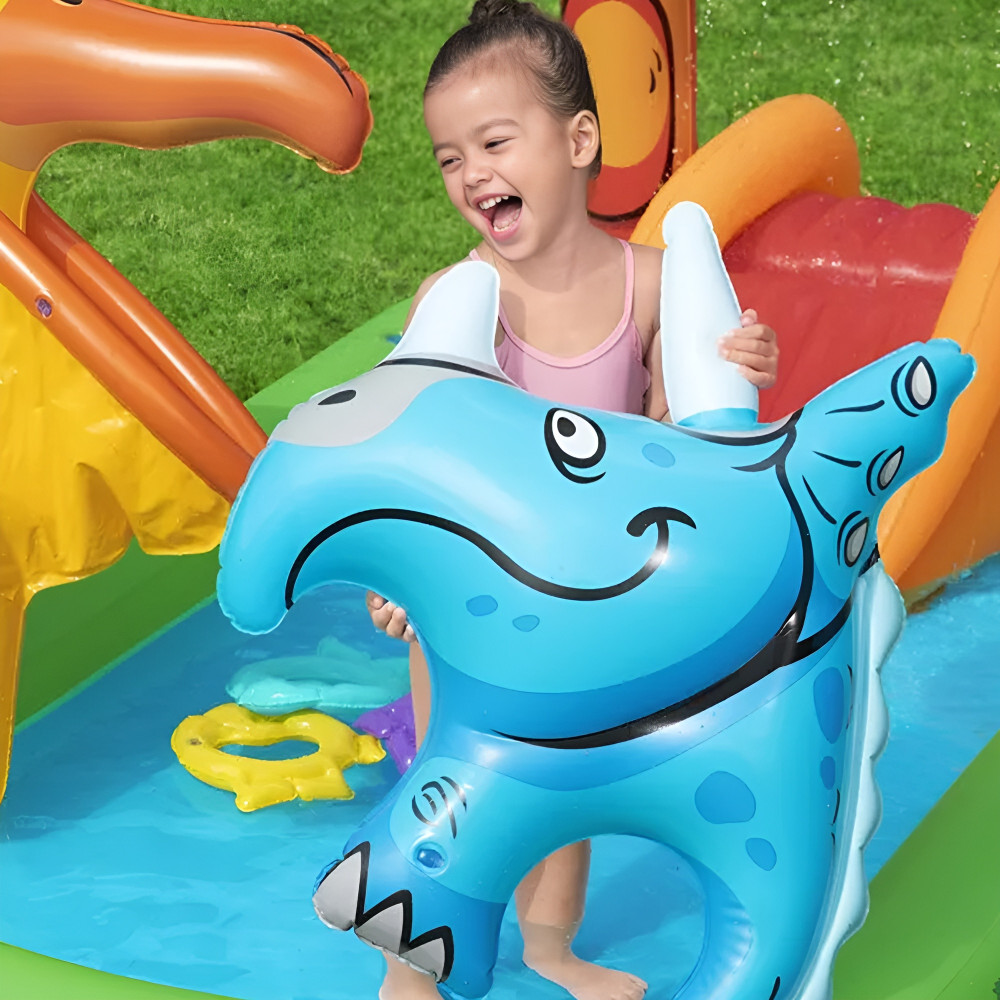 Надувной игровой центр Bestway «Юрский период» 241×140×137 см, 190 л, с горкой и фонтаном, от 2 лет