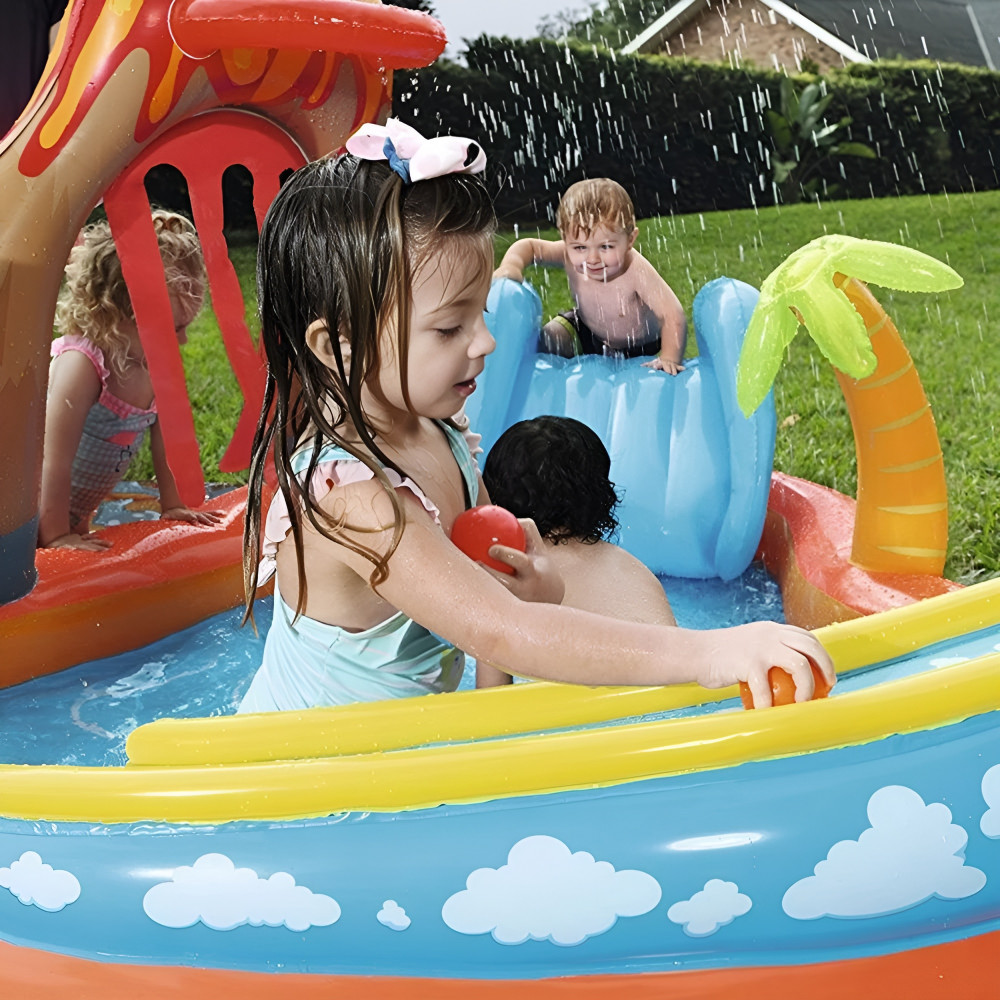 Надувной игровой центр Bestway Lava Lagoon 265×265×104 см, 208 л, с горкой и бассейном, от 2 лет
