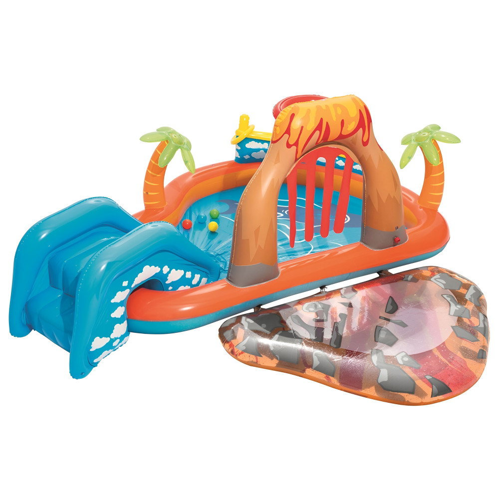 Надувной игровой центр Bestway Lava Lagoon 265×265×104 см, 208 л, с горкой и бассейном, от 2 лет