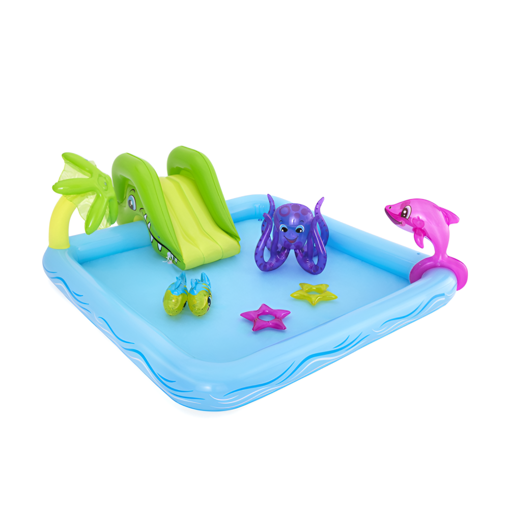 Игровой центр Bestway «Фантастический аквариум» 239×206×86 см, 308 л, с горкой и брызгалкой, от 2 лет