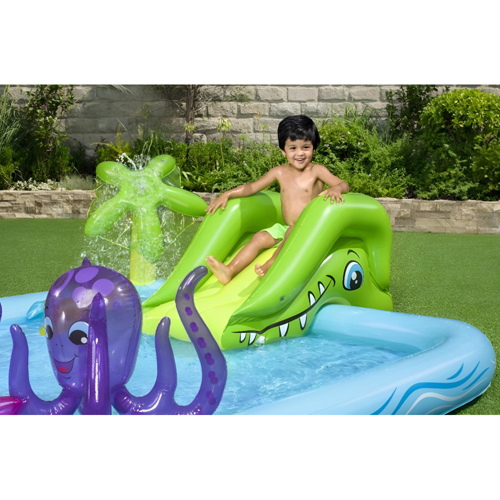 Игровой центр Bestway «Фантастический аквариум» 239×206×86 см, 308 л, с горкой и брызгалкой, от 2 лет