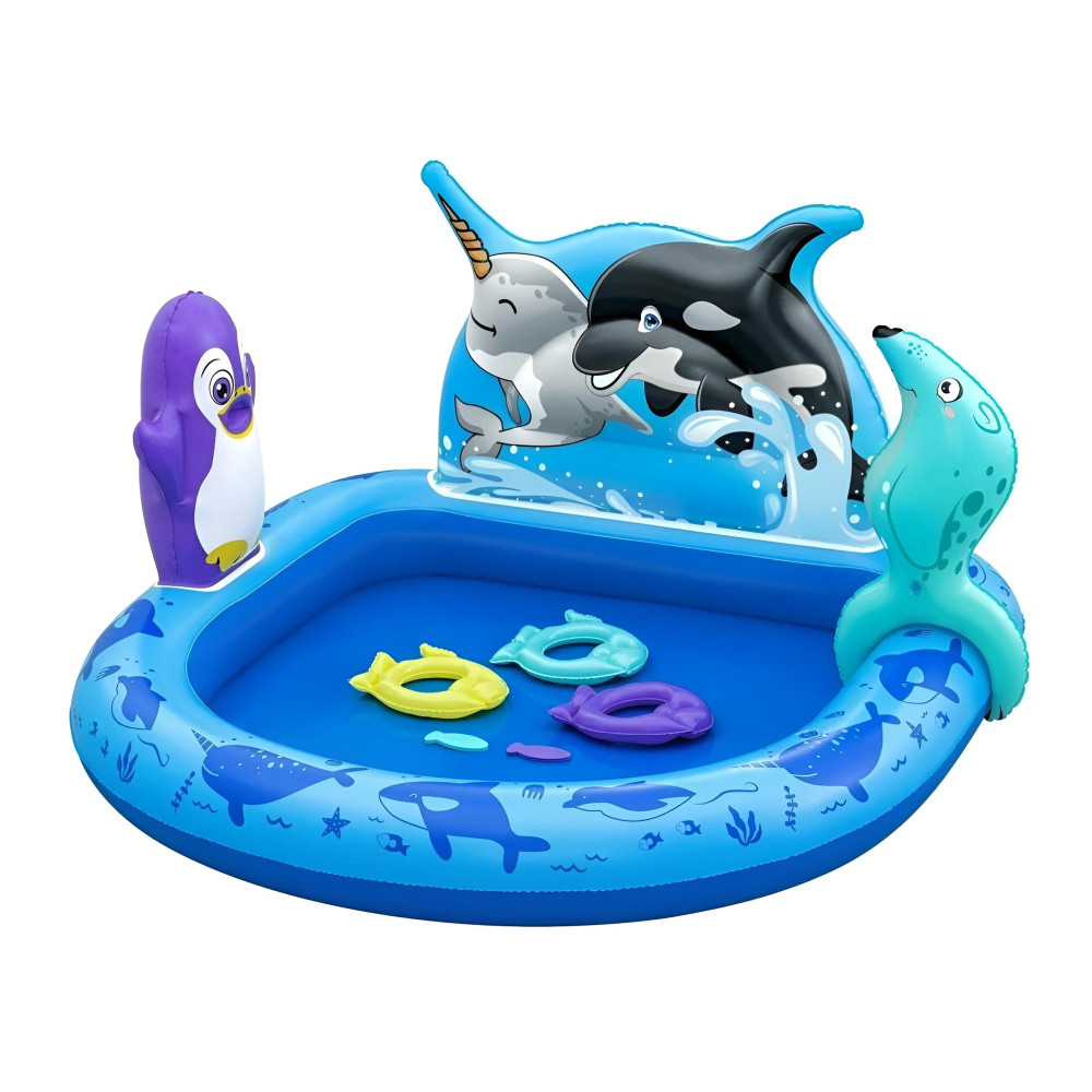 Детский надувной игровой центр Bestway Polar Pals 134×131×73 см, 84 л, с игрушками, от 2 лет