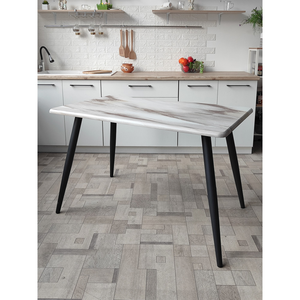 Стол ЛДСП кухонный 120x70x75 см с черными металлическими ножками A124 2 кор Baizheng