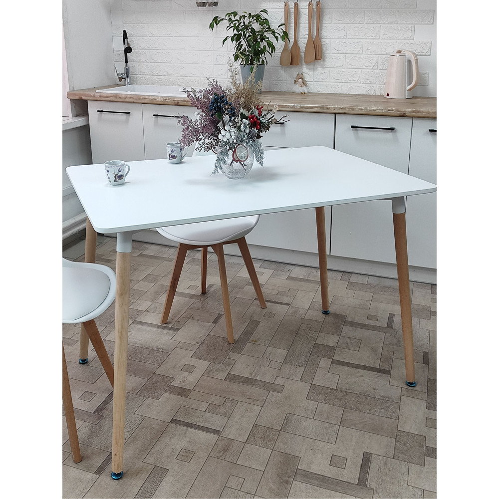 Стол ЛДСП кухонный 120x80x74.5 см белый Baizheng