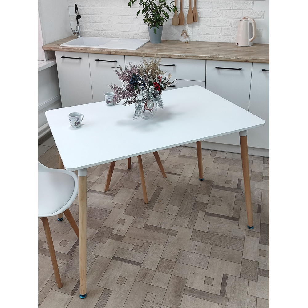 Стол ЛДСП кухонный 120x80x74.5 см белый Baizheng