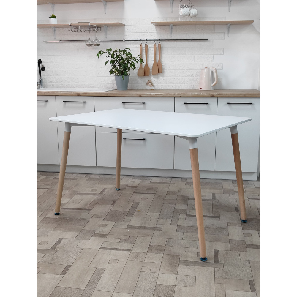 Стол ЛДСП кухонный 120x80x74.5 см белый Baizheng