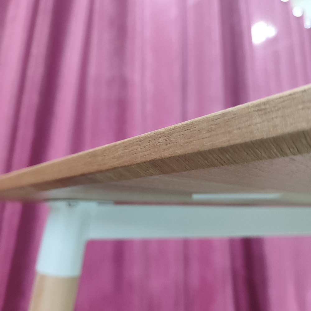 Стол ЛДСП кухонный 120x80x74.5 см дерево прямоугольный с деревянными ножками CZ02MW Baizheng