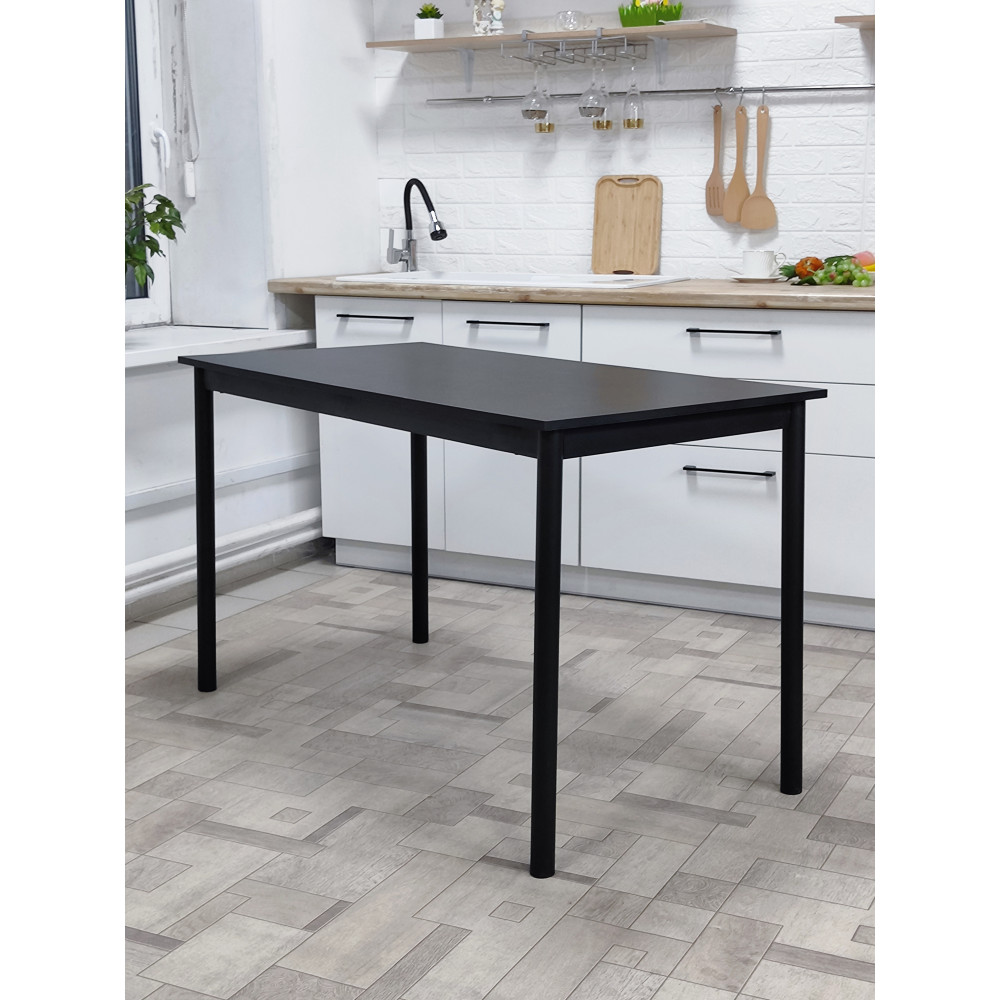 Стол ЛДСП кухонный 120x60x75 см черный ножки металл черный DT-126H 2 кор Baizheng
