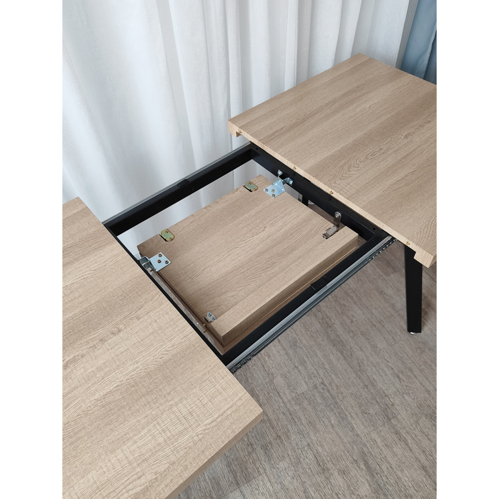 Стол кухонный раздвижной МДФ 120x160x70x75 см ножки металл BZ-DT1-5 коричневый Baizheng