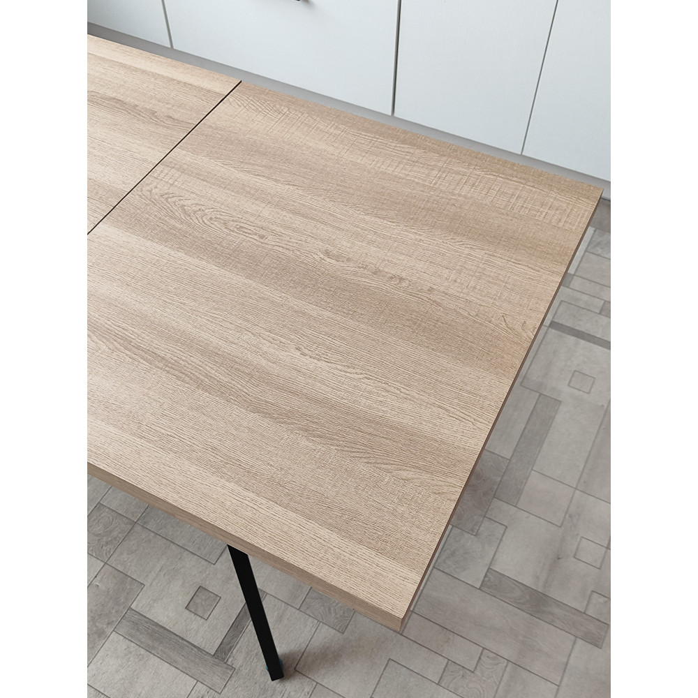 Стол кухонный раздвижной МДФ 120x160x70x75 см ножки металл BZ-DT1-5 коричневый Baizheng