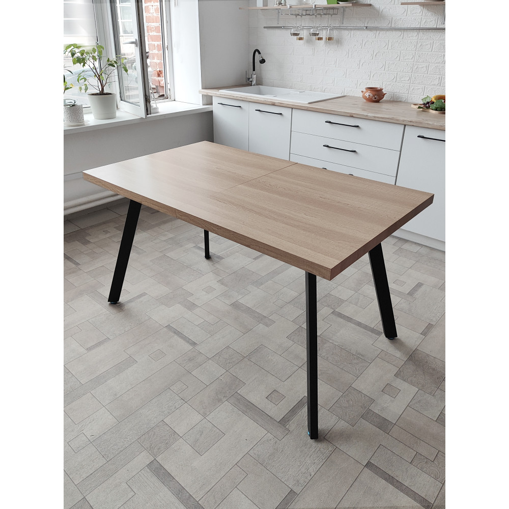 Стол кухонный раздвижной МДФ 120x160x70x75 см ножки металл BZ-DT1-5 коричневый Baizheng