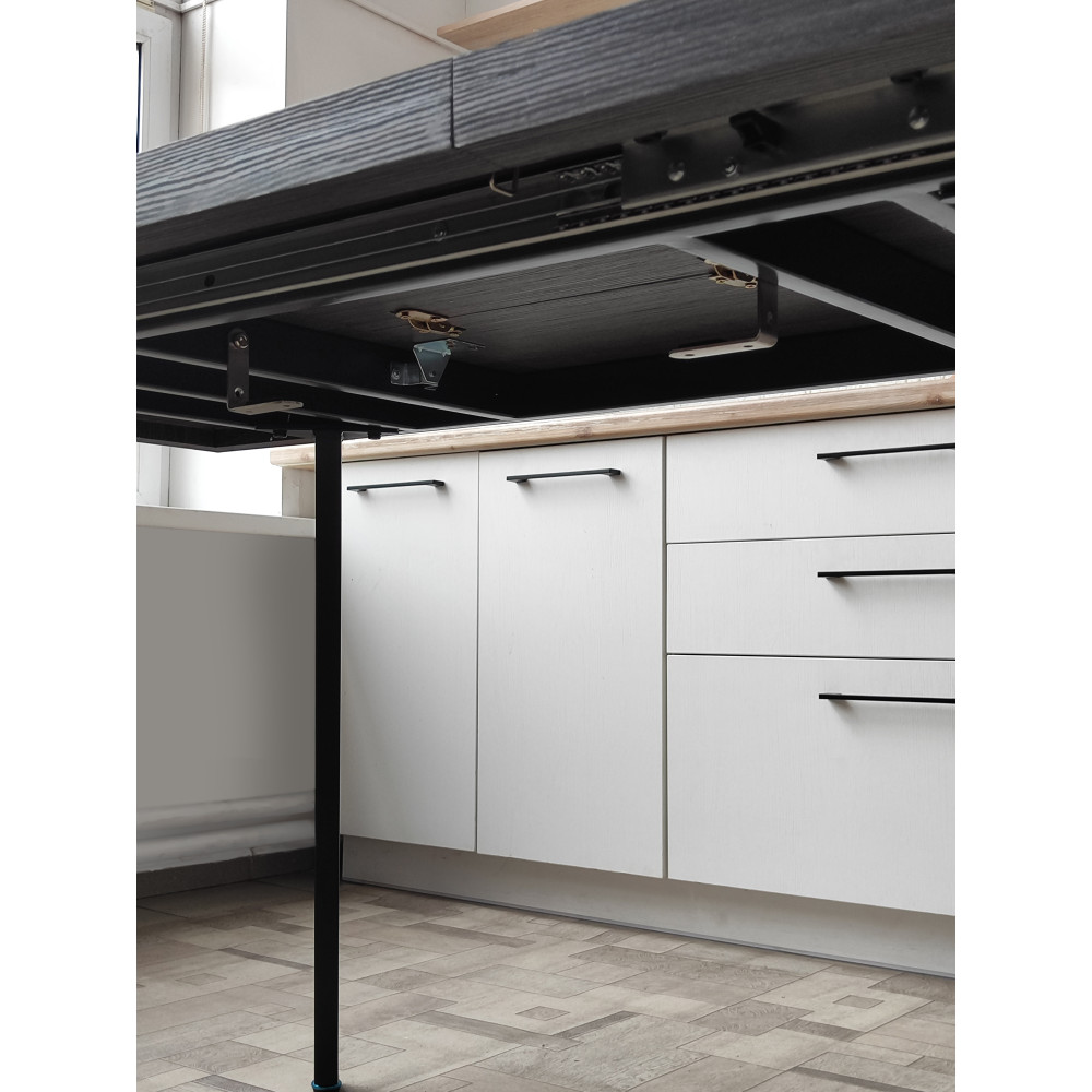 Стол кухонный раздвижной МДФ 120x160x70x75 см ножки металл BZ-DT1-6 серый Baizheng