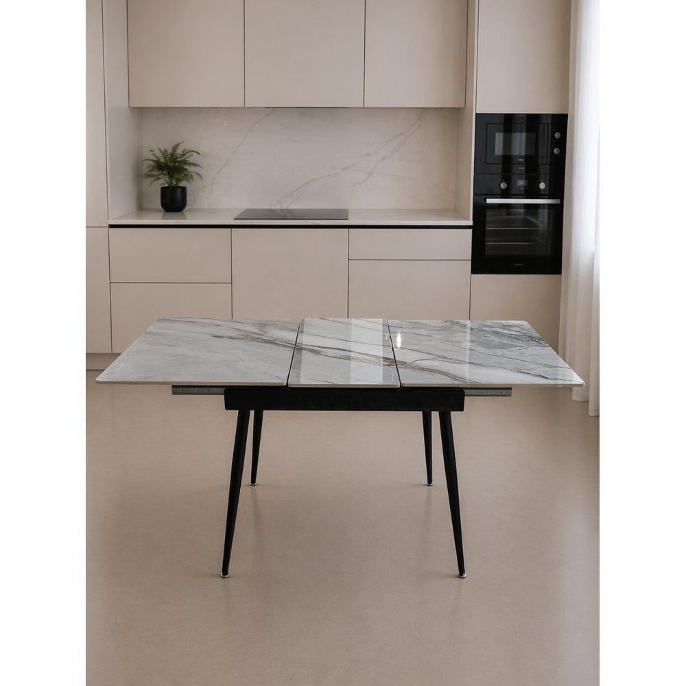 Стол керамогранит кухонный 120x160x80x75 см раздвижной металл BZ-DT3BS 2 кор Baizheng