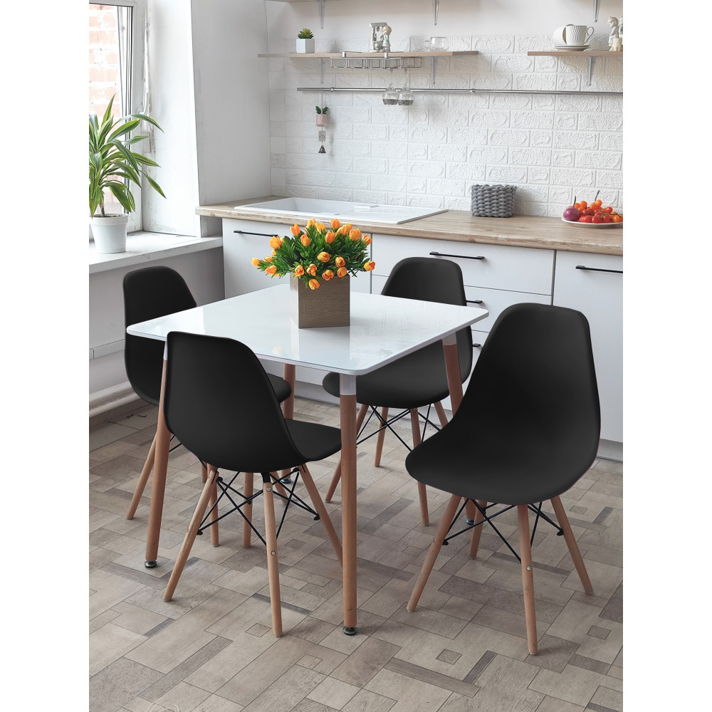 Стул Eames из полипропилена 43×46×84 см, черный, до 100 кг
