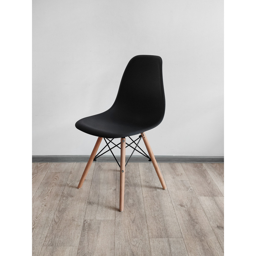 Стул Eames из полипропилена 43×46×84 см, черный, до 100 кг