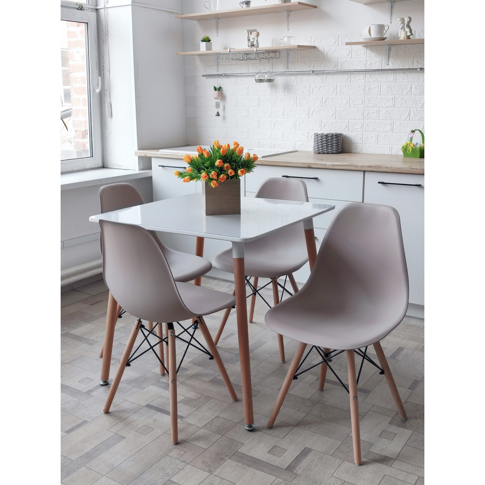Стул Eames из полипропилена 46×54×81 см, бежевый, до 100 кг