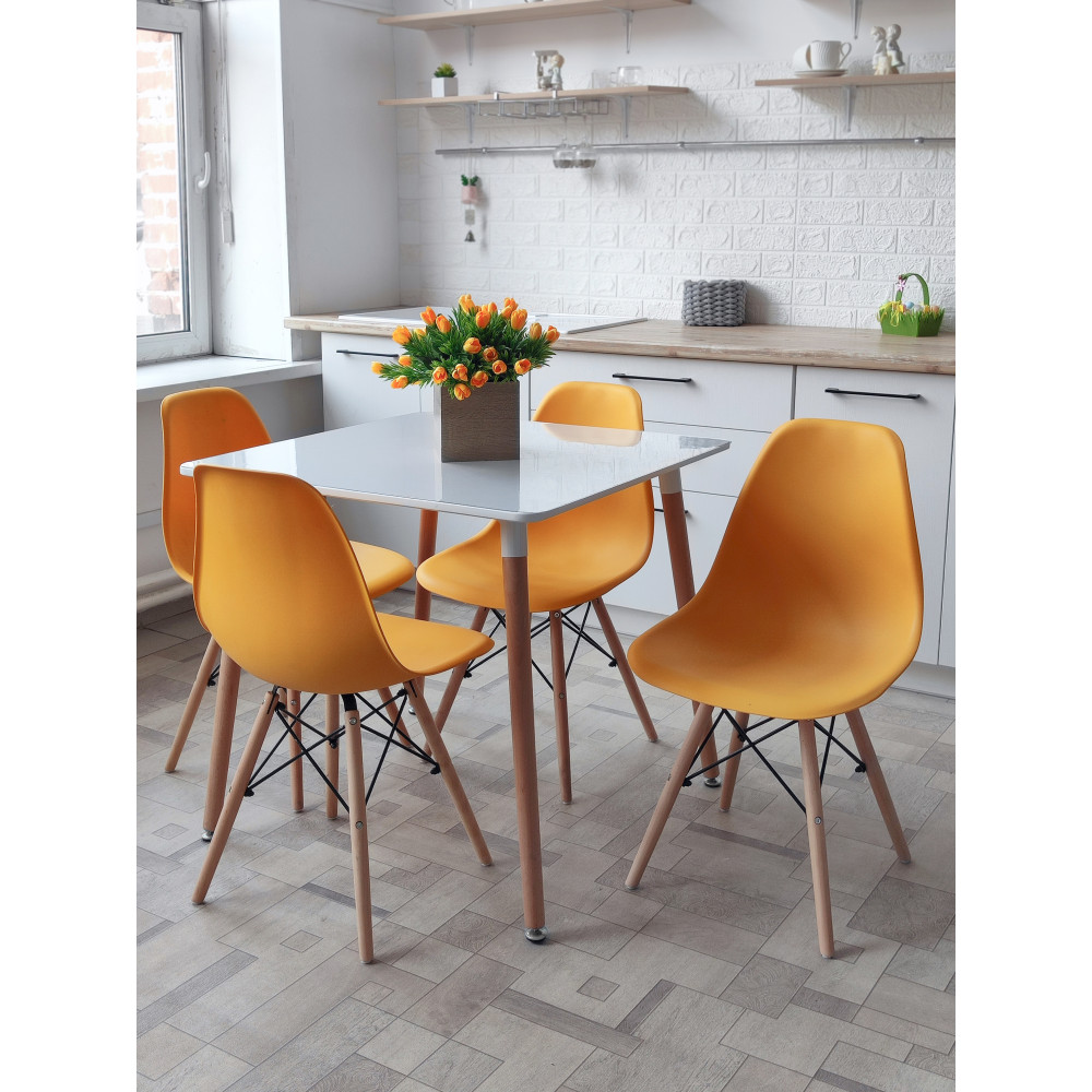 Стул Eames из полипропилена 43×46×84 см, желтый, до 100 кг
