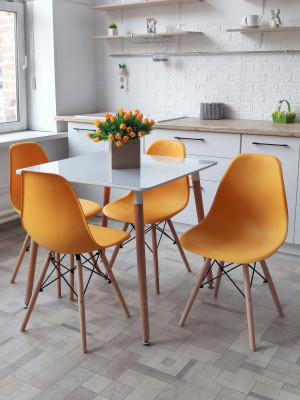 Стул Eames из полипропилена 43×46×84 см, желтый, до 100 кг