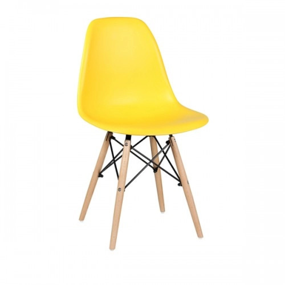 Стул Eames из полипропилена 43×46×84 см, желтый, до 100 кг