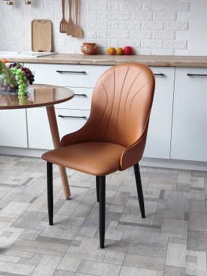 Стул металлический Baizheng 89×46×45 см, искусственная кожа, коричневый, до 150 кг