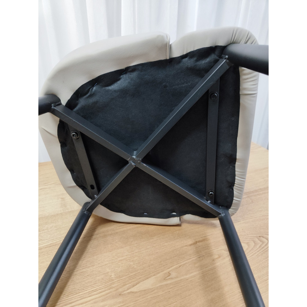 Стул металлический Baizheng 89×46×45 см, искусственная кожа, светло-серый, до 150 кг