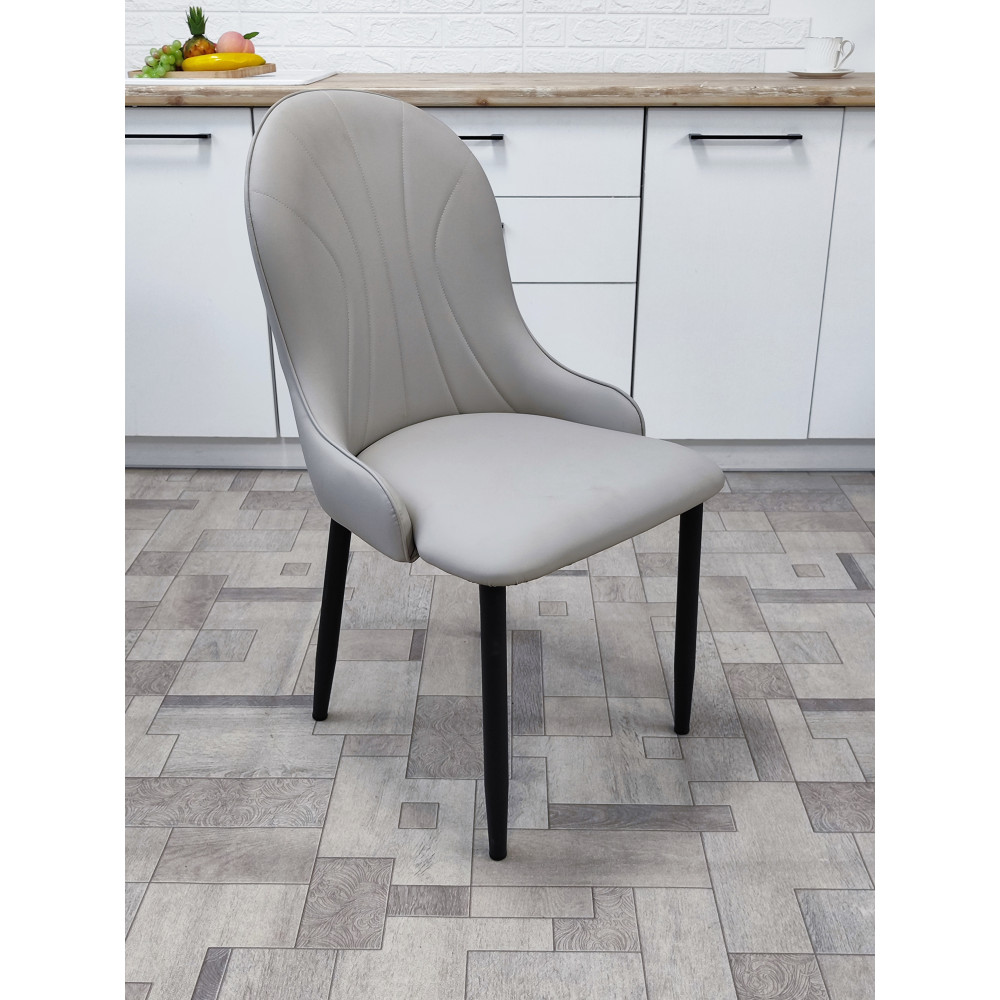 Стул металлический Baizheng 89×46×45 см, искусственная кожа, светло-серый, до 150 кг
