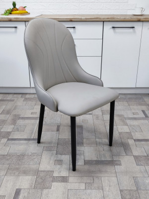 Стул металлический Baizheng 89×46×45 см, искусственная кожа, светло-серый, до 150 кг
