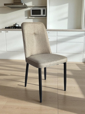 Стул металлический Baizheng 87×53×45 см, текстиль, светло-серый, до 150 кг
