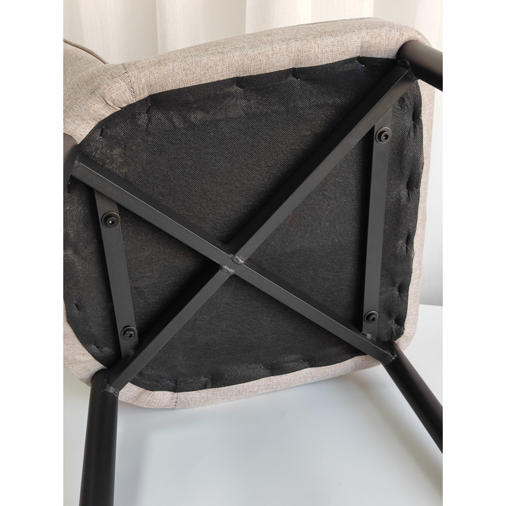 Стул металлический Baizheng 87×53×45 см, текстиль, светло-серый, до 150 кг