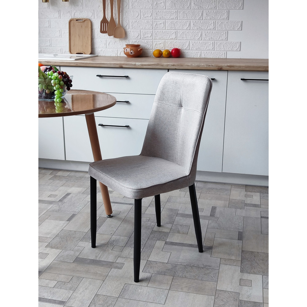 Стул металлический Baizheng 87×53×45 см, текстиль, светло-серый, до 150 кг