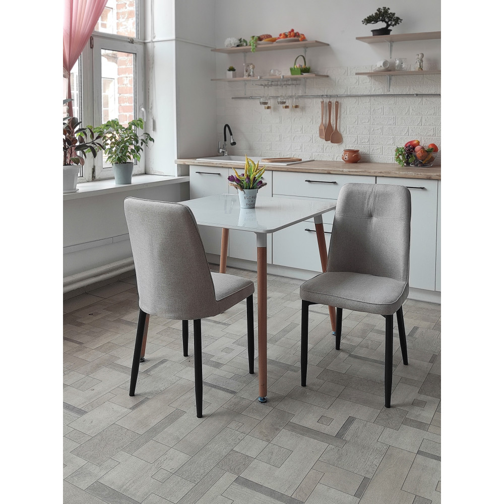 Стул металлический Baizheng 87×53×45 см, текстиль, светло-серый, до 150 кг