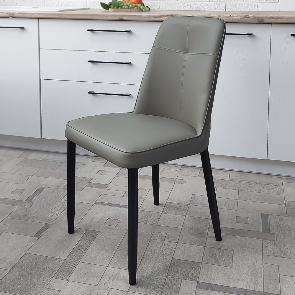 Стул металлический Baizheng 87×53×45 см, искусственная кожа, серый, до 150 кг