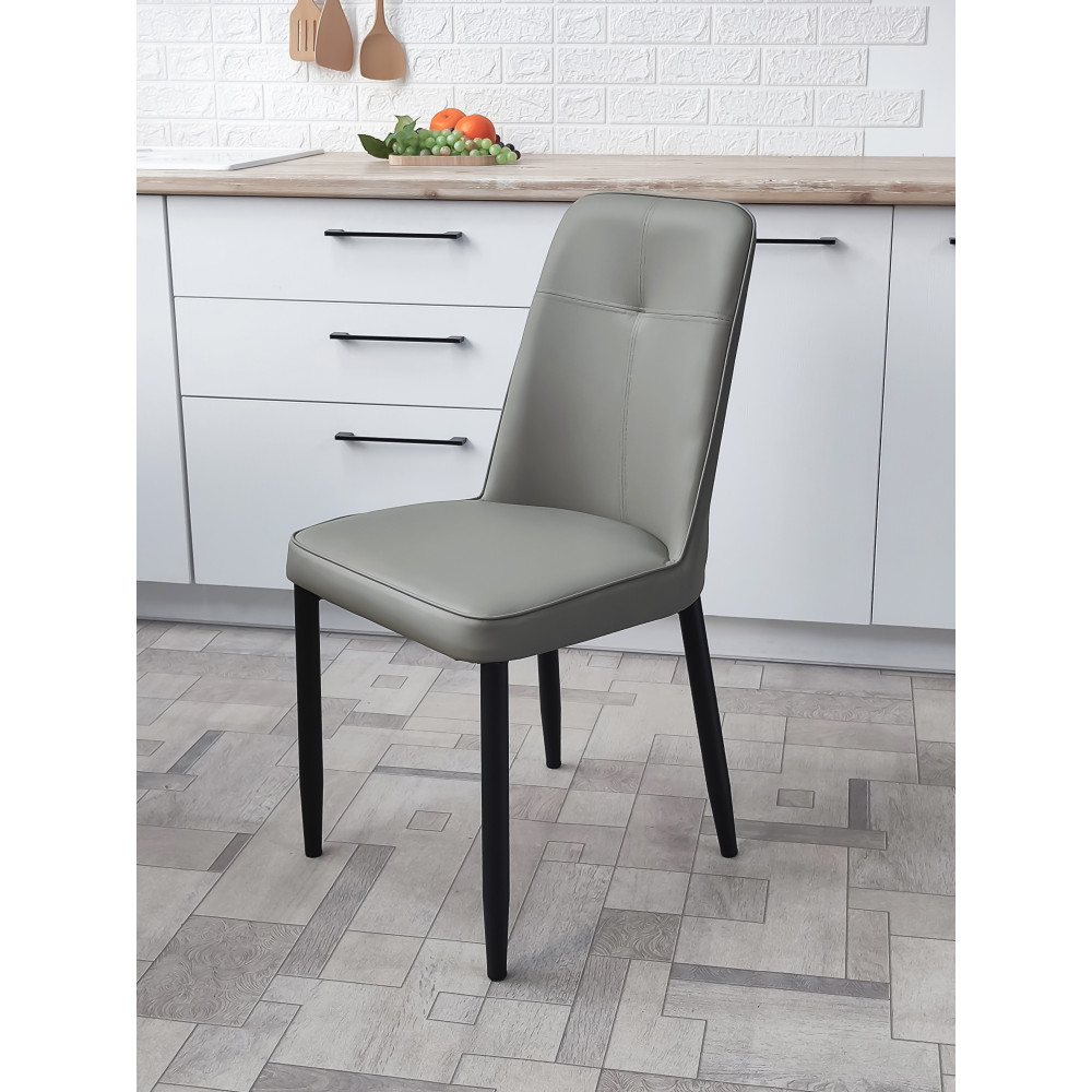Стул металлический Baizheng 87×53×45 см, искусственная кожа, серый, до 150 кг