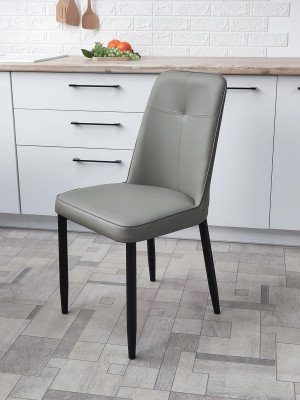 Стул металлический Baizheng 87×53×45 см, искусственная кожа, серый, до 150 кг