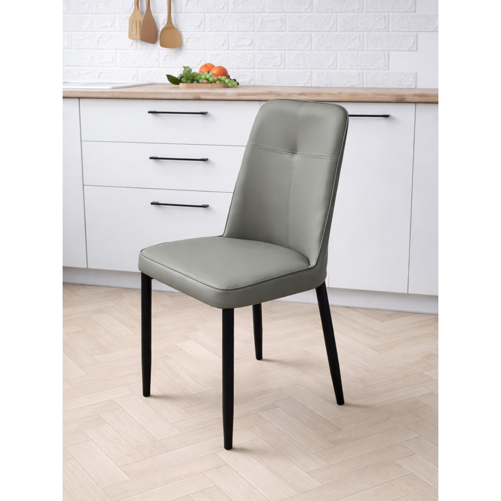 Стул металлический Baizheng 87×53×45 см, искусственная кожа, серый, до 150 кг