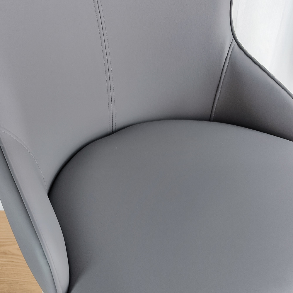 Стул металлический Baizheng 87×47×46 см, искусственная кожа, серый, до 150 кг
