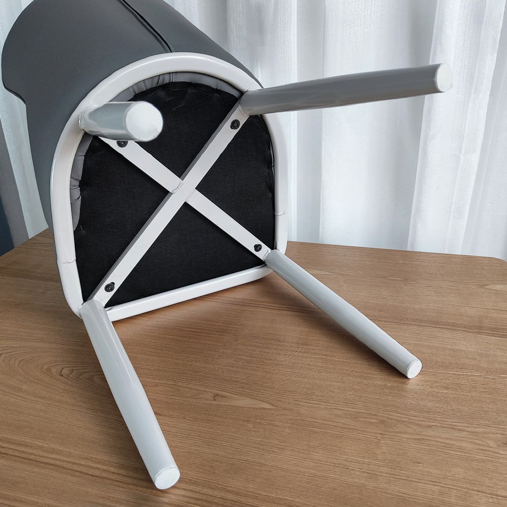 Стул металлический Baizheng 87×47×46 см, искусственная кожа, серый, до 150 кг