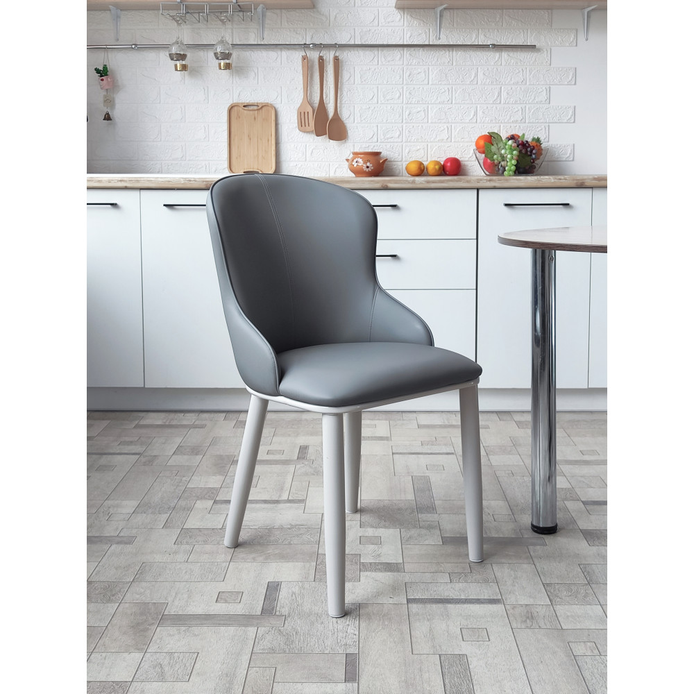 Стул металлический Baizheng 87×47×46 см, искусственная кожа, серый, до 150 кг