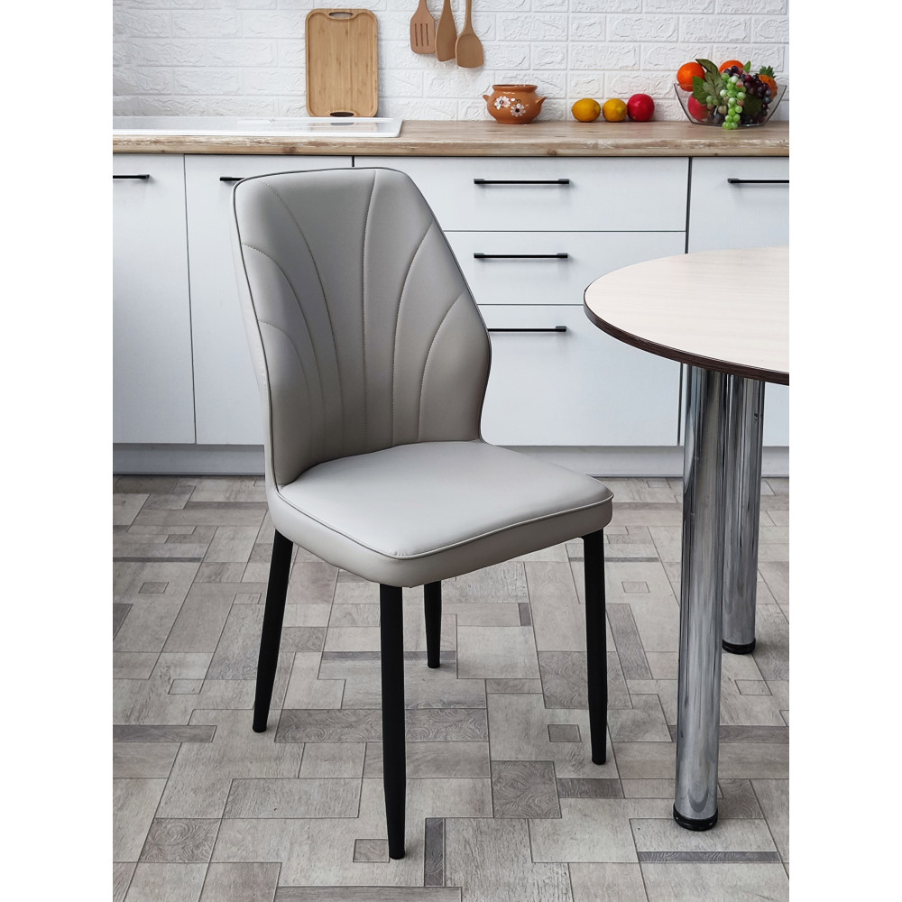 Стул металлический Baizheng BZ-103 87×44×45 см, искусственная кожа, светло-серый, до 150 кг