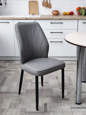 Стул металлический Baizheng BZ-103 44×45×87 см, искусственная кожа, серый, до 150 кг