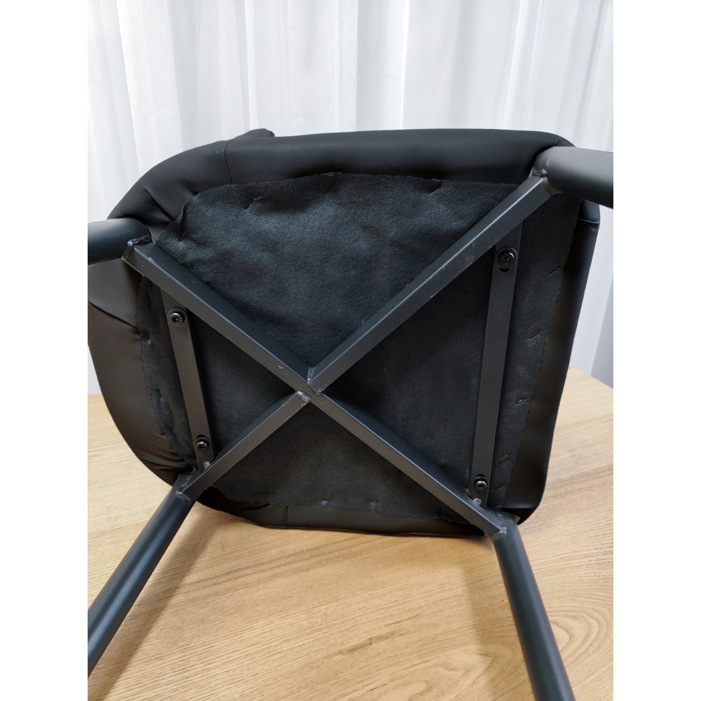 Стул металлический Baizheng 89×43×45 см, искусственная кожа, черный, до 150 кг