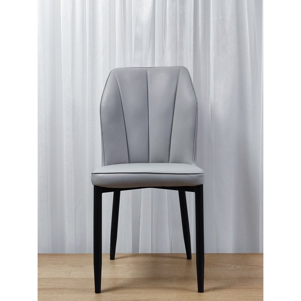 Стул металлический Baizheng 89×43×45 см, искусственная кожа, светло-серый, до 150 кг