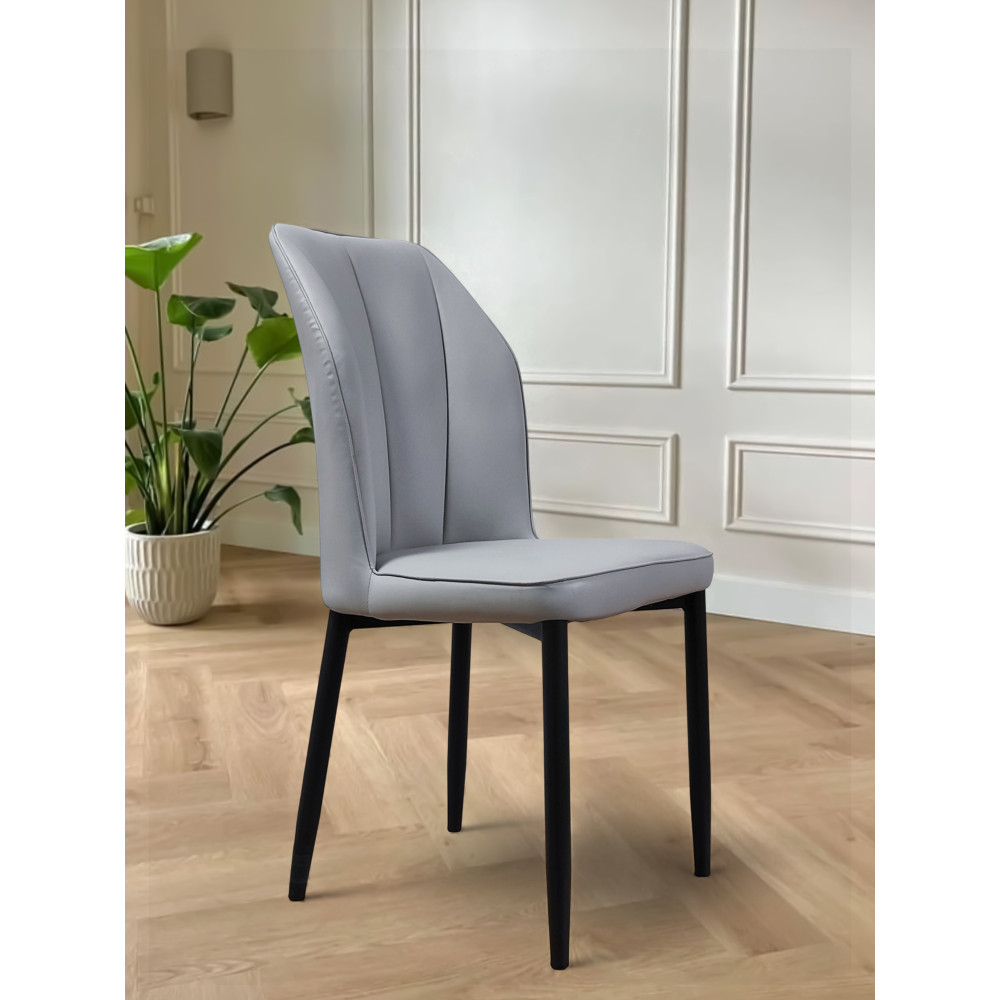 Стул металлический Baizheng 89×43×45 см, искусственная кожа, светло-серый, до 150 кг