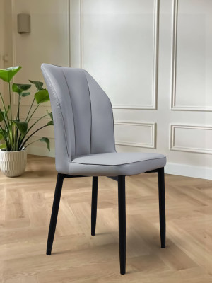 Стул металлический Baizheng 89×43×45 см, искусственная кожа, светло-серый, до 150 кг